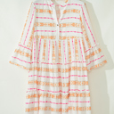  Fiesta Printed Tiered Mini Dress