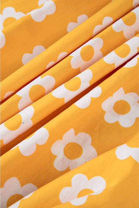 Sunlit Daisy Tiered Midi Dress