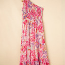  Watercolor One-Shoulder Maxi Dress