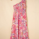  Watercolor One-Shoulder Maxi Dress