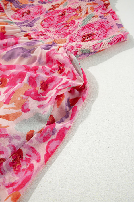 Watercolor One-Shoulder Maxi Dress