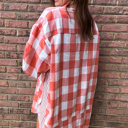  Sunset Gingham Overshirt Dress