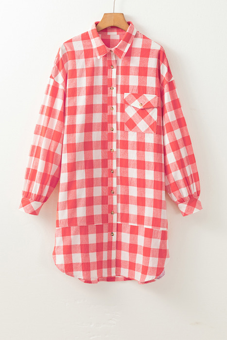 Sunset Gingham Overshirt Dress