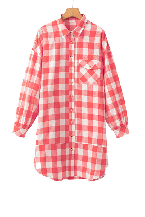 Sunset Gingham Overshirt Dress
