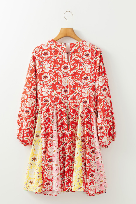 Crimson Crane Garden Mini Dress