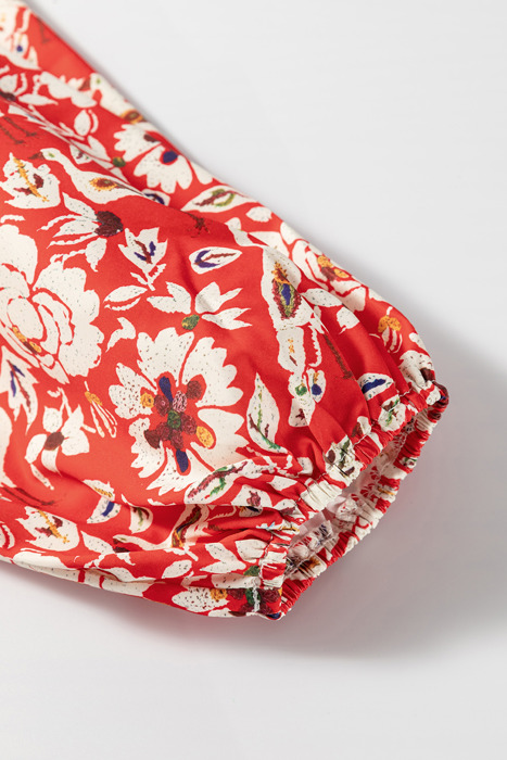 Crimson Crane Garden Mini Dress