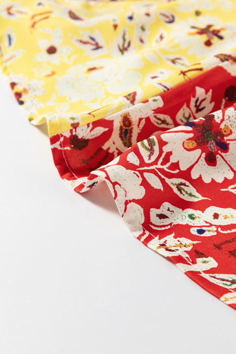 Crimson Crane Garden Mini Dress