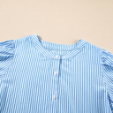  Sky Stripe Scallop Tier Midi Dress