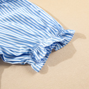  Sky Stripe Scallop Tier Midi Dress