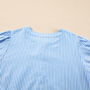  Sky Stripe Scallop Tier Midi Dress