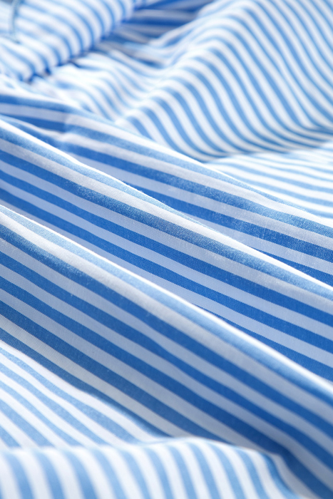 Sky Stripe Scallop Tier Midi Dress