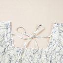  Monochrome Bloom Smocked Mini Dress
