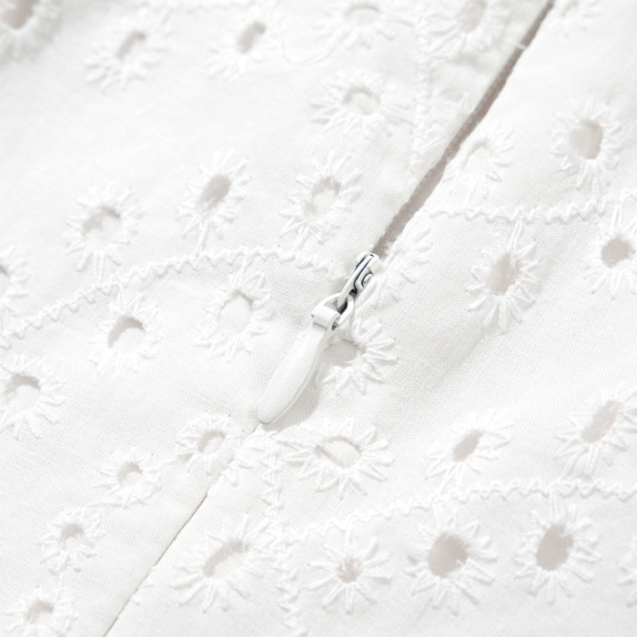 Ivory Whisper Eyelet Mini Dress