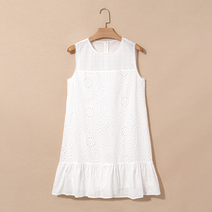 Ivory Whisper Eyelet Mini Dress