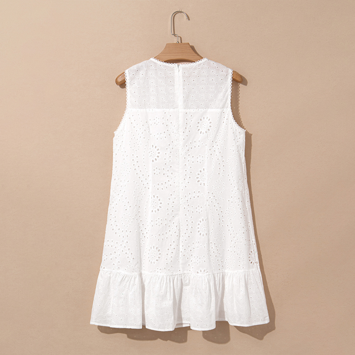 Ivory Whisper Eyelet Mini Dress