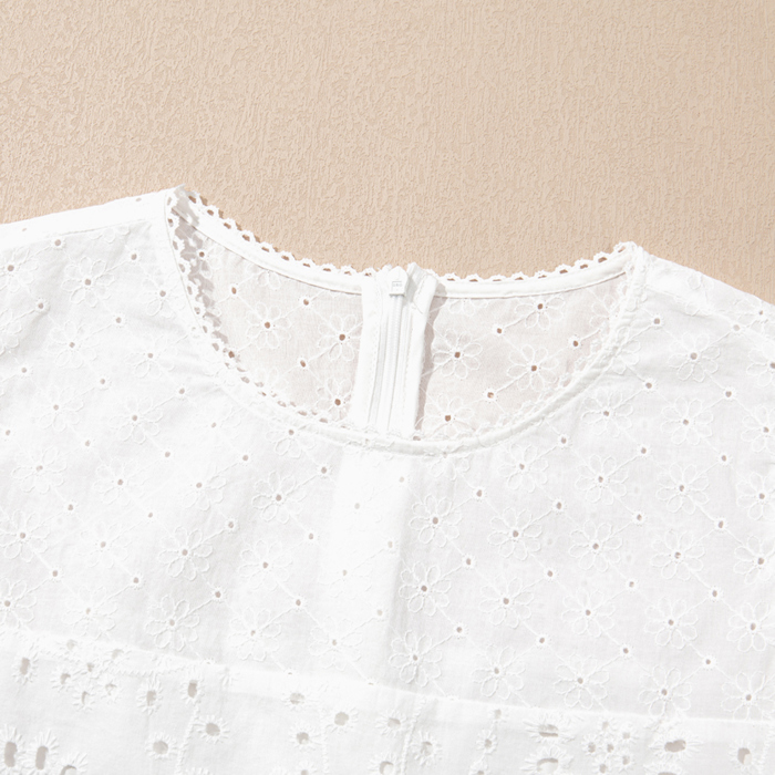 Ivory Whisper Eyelet Mini Dress