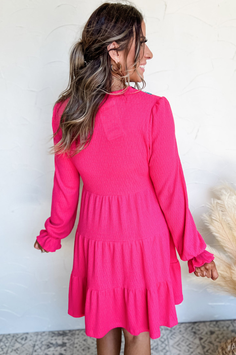 Fiesta Fringe Embroidered Mini Dress