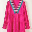  Fiesta Fringe Embroidered Mini Dress