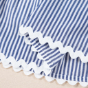  Seersucker Scallop Tiered Mini Dress