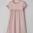  Oatmeal Ruffle Yoke Mini Dress