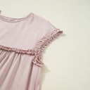  Oatmeal Ruffle Yoke Mini Dress