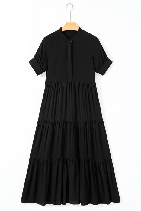 Midnight Grace Tiered Midi Dress