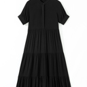  Midnight Grace Tiered Midi Dress