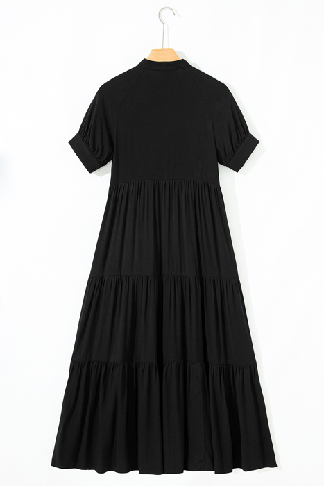 Midnight Grace Tiered Midi Dress