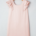  Blush Bow Back Ruffle Mini Dress