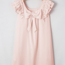  Blush Bow Back Ruffle Mini Dress