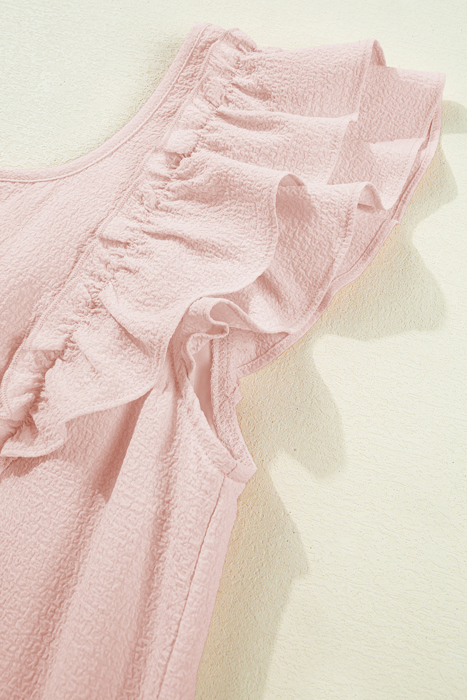 Blush Bow Back Ruffle Mini Dress