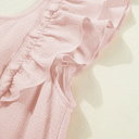  Blush Bow Back Ruffle Mini Dress