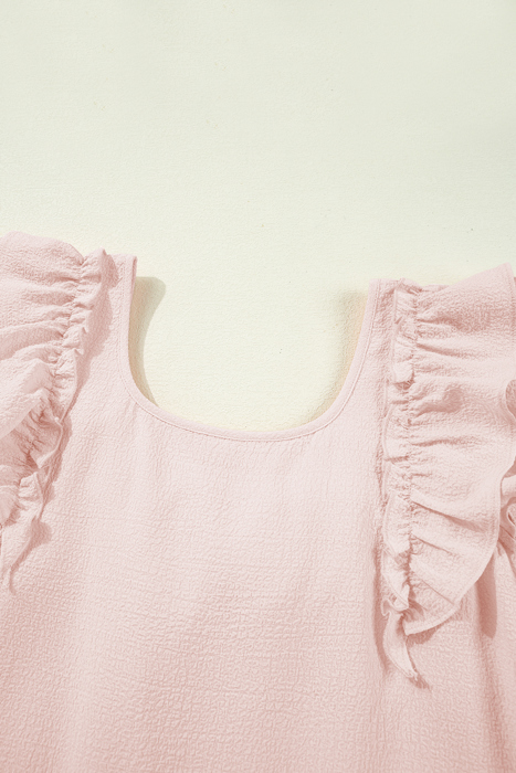 Blush Bow Back Ruffle Mini Dress
