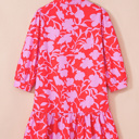  Coral Peony Ruffle Mini Dress