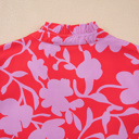  Coral Peony Ruffle Mini Dress