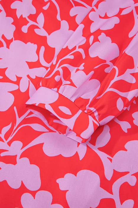 Coral Peony Ruffle Mini Dress
