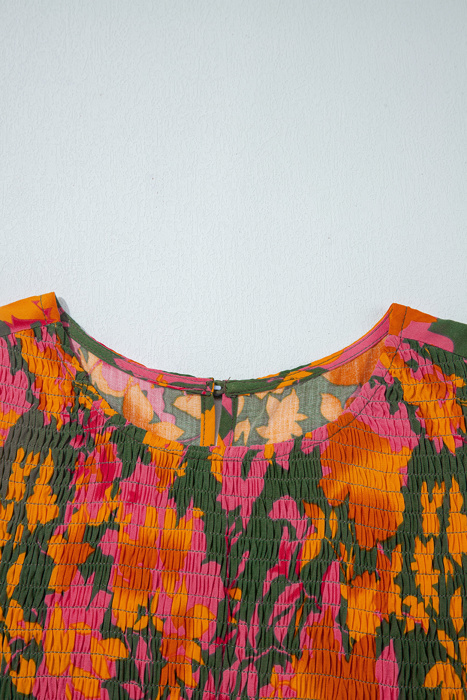 Sunset Bloom Smocked Maxi Dress
