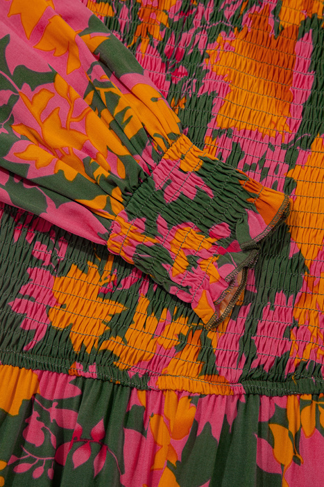 Sunset Bloom Smocked Maxi Dress