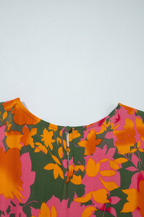 Sunset Bloom Smocked Maxi Dress