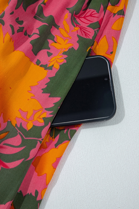 Sunset Bloom Smocked Maxi Dress