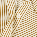  Toffee Stripe Ruffle Mini Dress