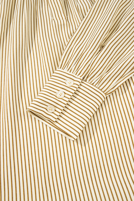 Toffee Stripe Ruffle Mini Dress