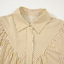  Toffee Stripe Ruffle Mini Dress