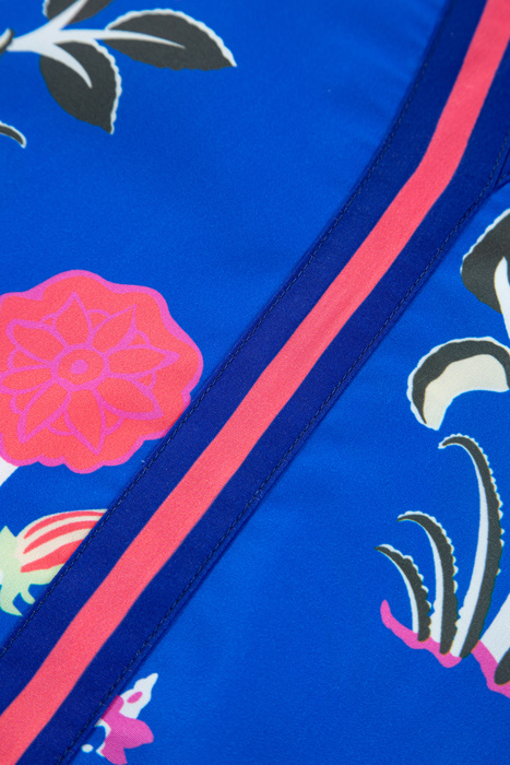 Sapphire Bloom Kaftan Mini Dress