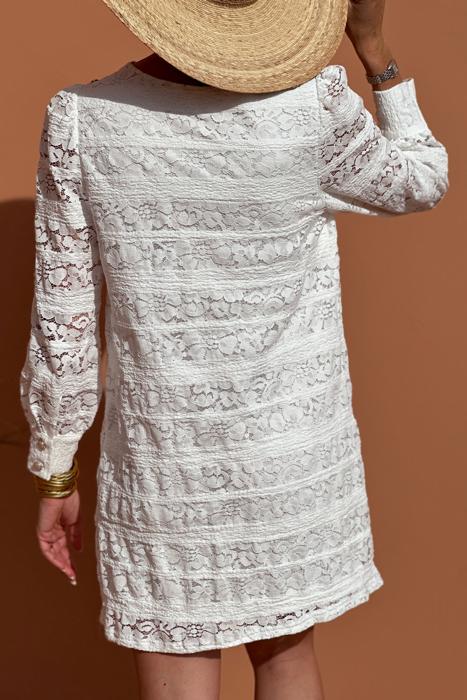 Ivory Lace Garden Mini Dress