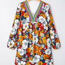  Bohemian Poppy Rainbow Mini Dress
