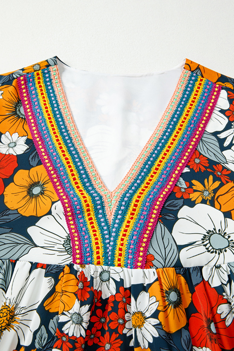 Bohemian Poppy Rainbow Mini Dress