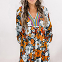 Bohemian Poppy Rainbow Mini Dress
