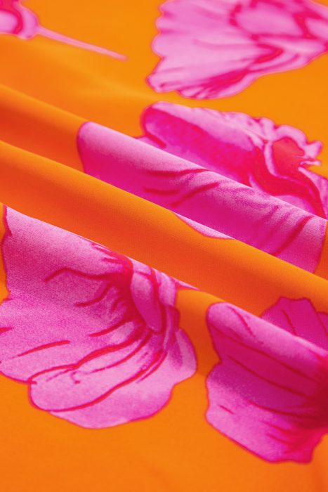 Neon Poppy Paradise Midi Dress