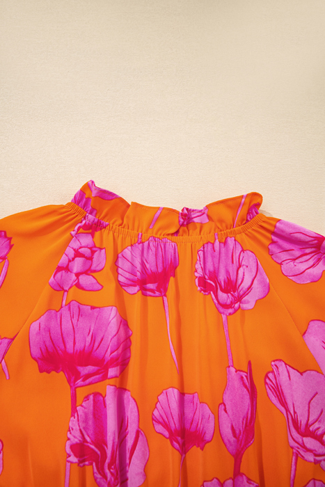 Neon Poppy Paradise Midi Dress